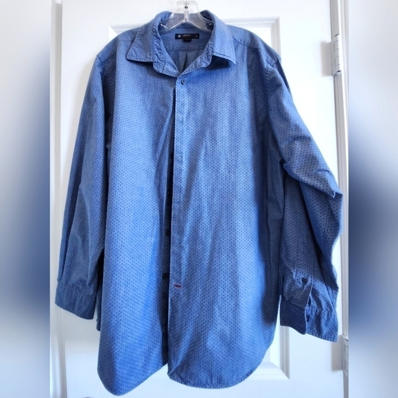 Cremieux mens lightweight blue polka dot long sleeve button-down size X-Large - Picture 1 of 6